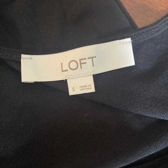 LOFT V-Neck Maxi Tank Dress Small Black Flowy Resort Vacation Beach Minimal - Picture 5 of 7